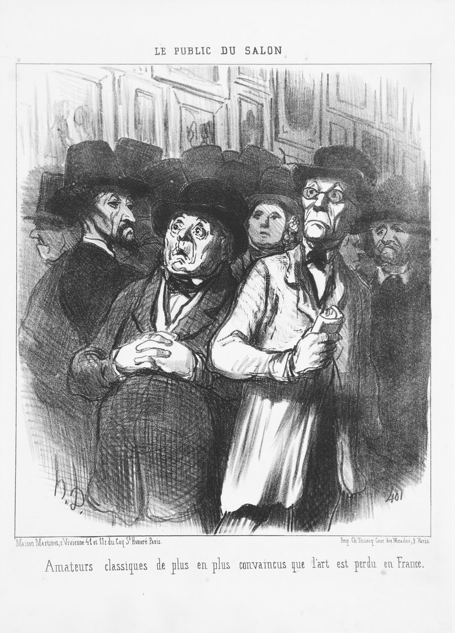 Elskere af klassisk kunst overbeviste mere og mere om, at kunst er tabt i Frankrig, 1852 af Honoré Daumier