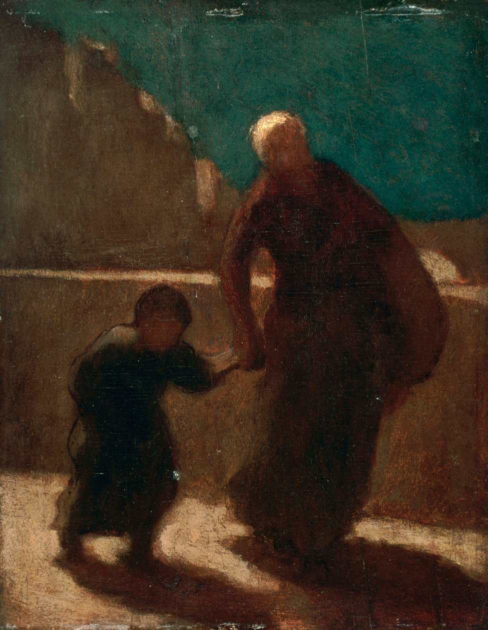 På en bro om natten af Honoré Daumier
