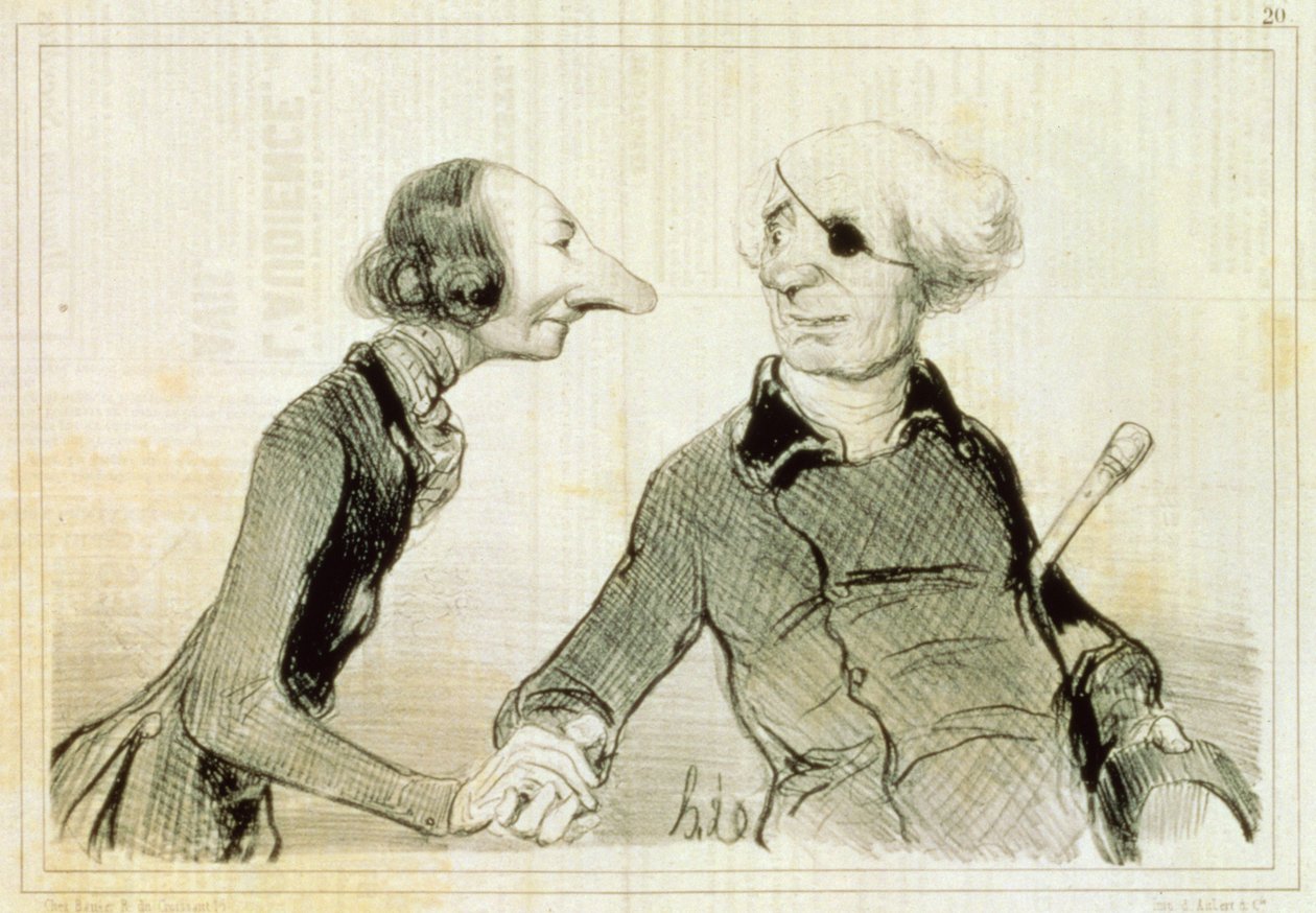 Plade 74.3 Parisertyper Jeg kan fortælle dig, at du er af ædel fødsel.... Jeg har øje for det fra magasinet Charivari, udgivet af Aubert und Co., ca. 1832-60 af Honoré Daumier