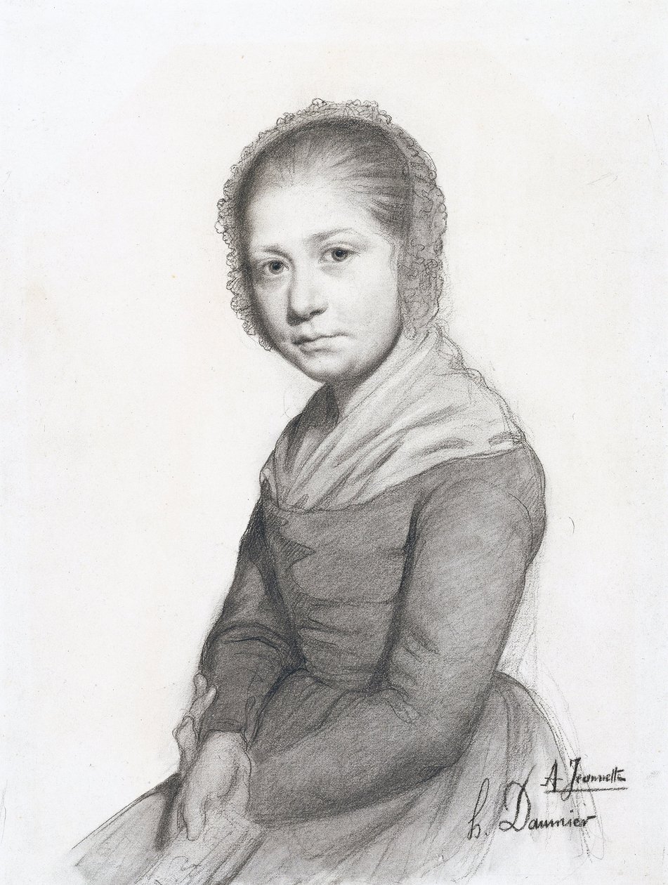 Portræt af en pige (Jeannette), ca. 1830 af Honoré Daumier