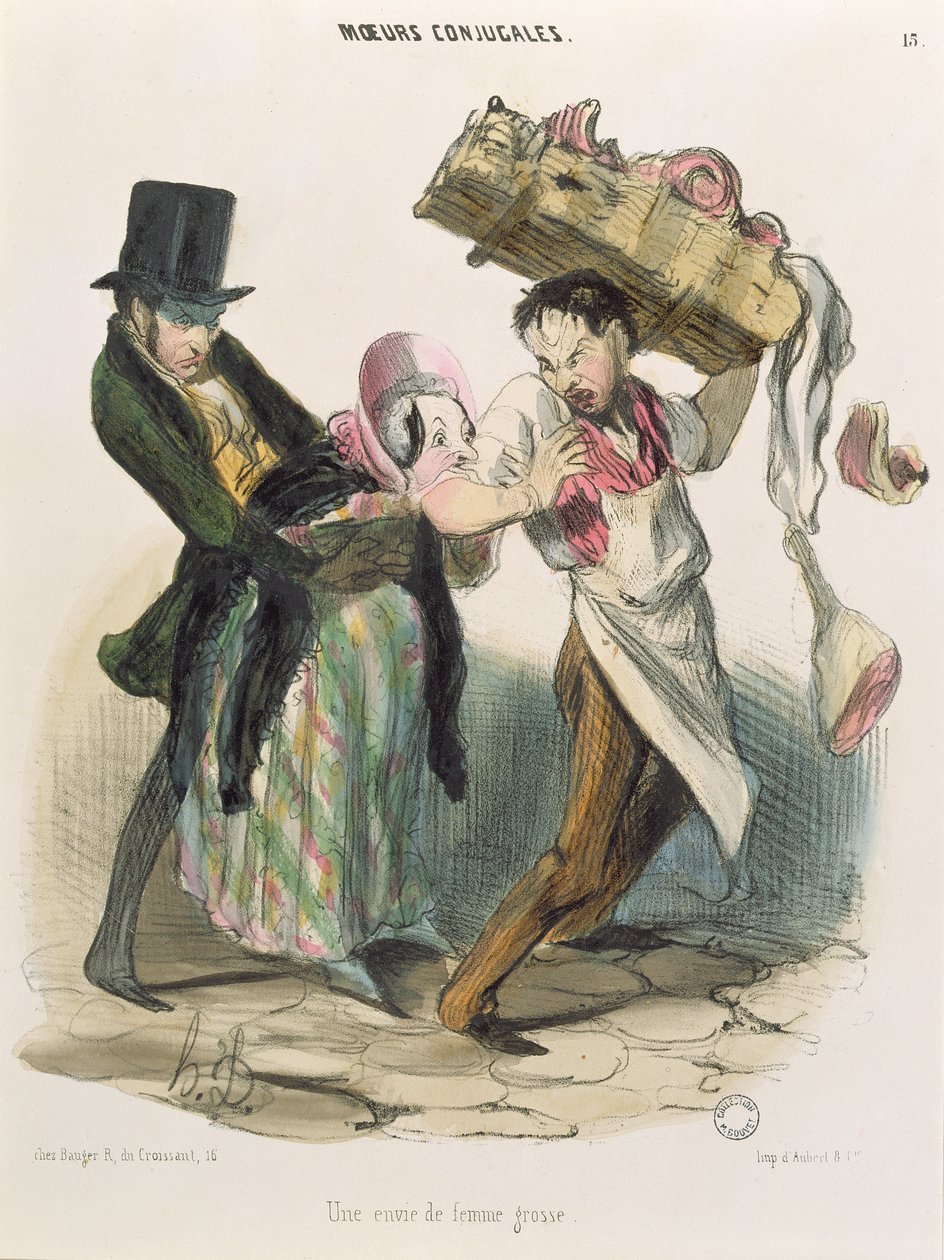 Gravid kvindes trang: slagteren, 1800-tallet af Honoré Daumier