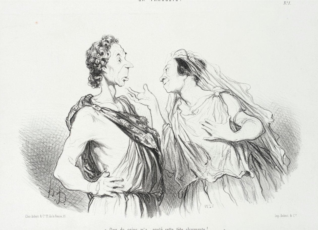 Hvor meget pleje kostede dette charmerende hoved mig af Honoré Daumier