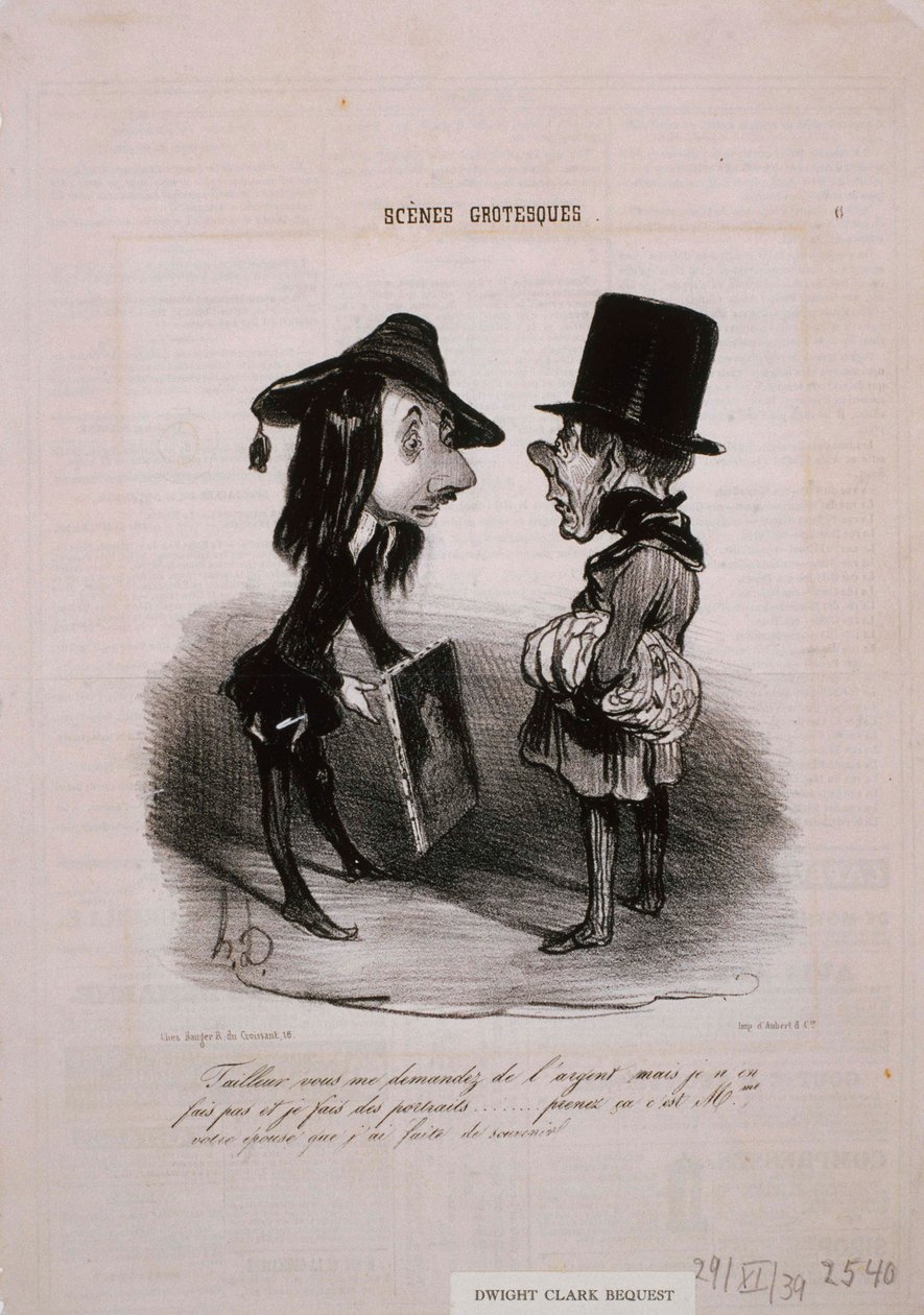 Groteske scener - skrædder ... Tag det ... af Honoré Daumier