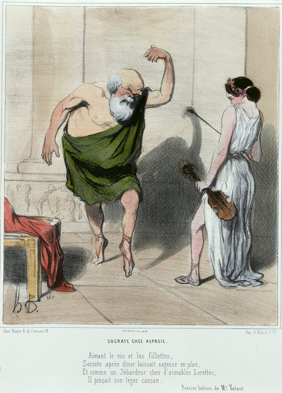 Sokrates (469-399 f.Kr.) besøgte Aspasia af Honoré Daumier