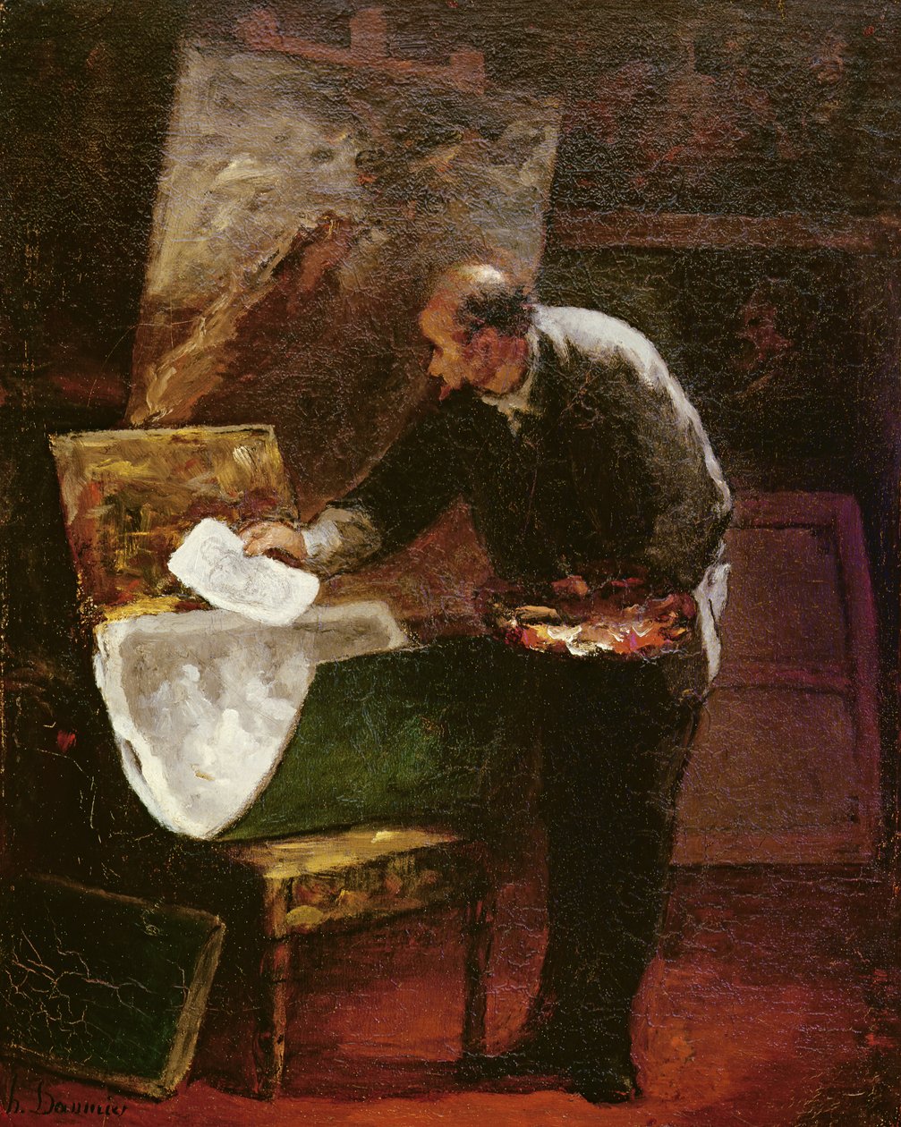 Kunstneren i sit atelier af Honoré Daumier