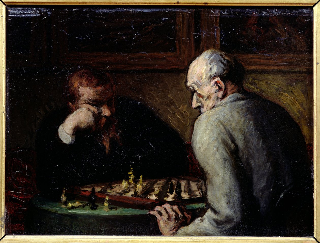Skakspillerne, ca. 1863-67 af Honoré Daumier