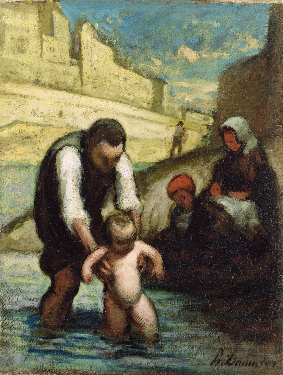 Den første svømmetur af Honoré Daumier