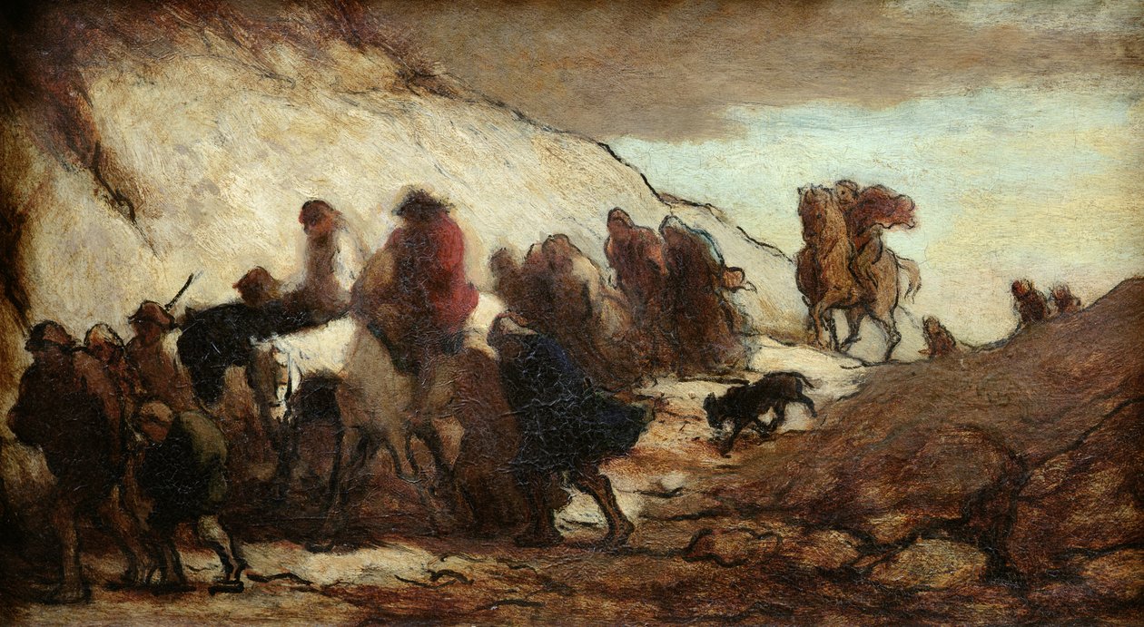 Flygtningene eller Emigranterne, c.1849-50 af Honoré Daumier