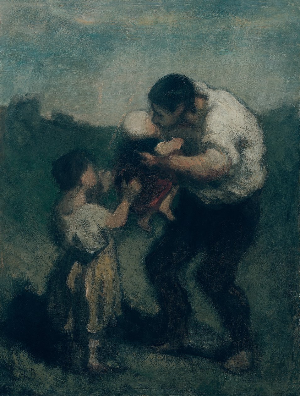 Kysset, ca. 1845-48 af Honoré Daumier