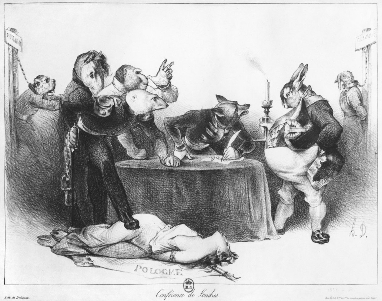 London-konferencen, 1832 af Honoré Daumier