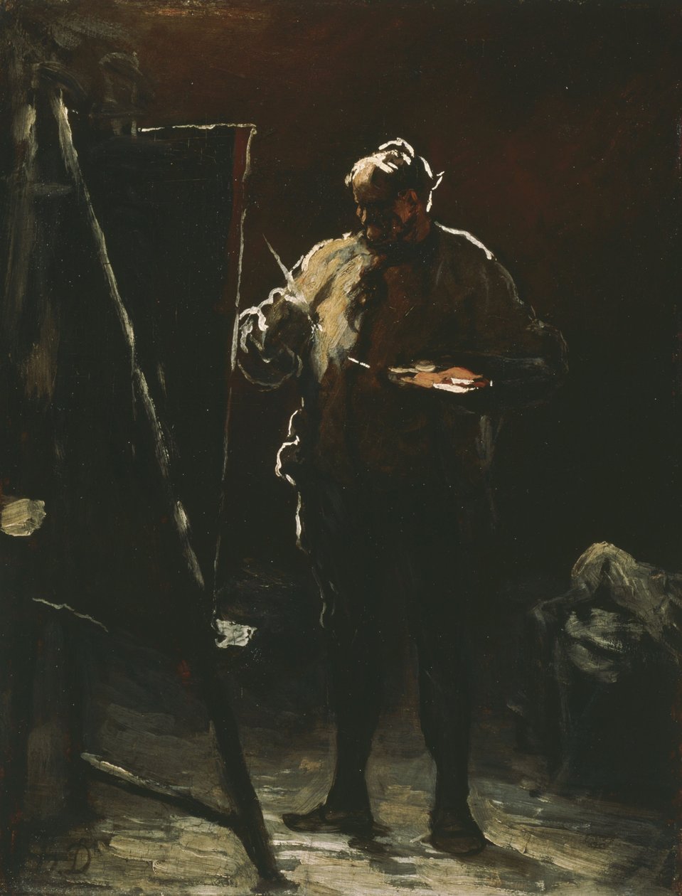 Maleren ved sit staffeli af Honoré Daumier