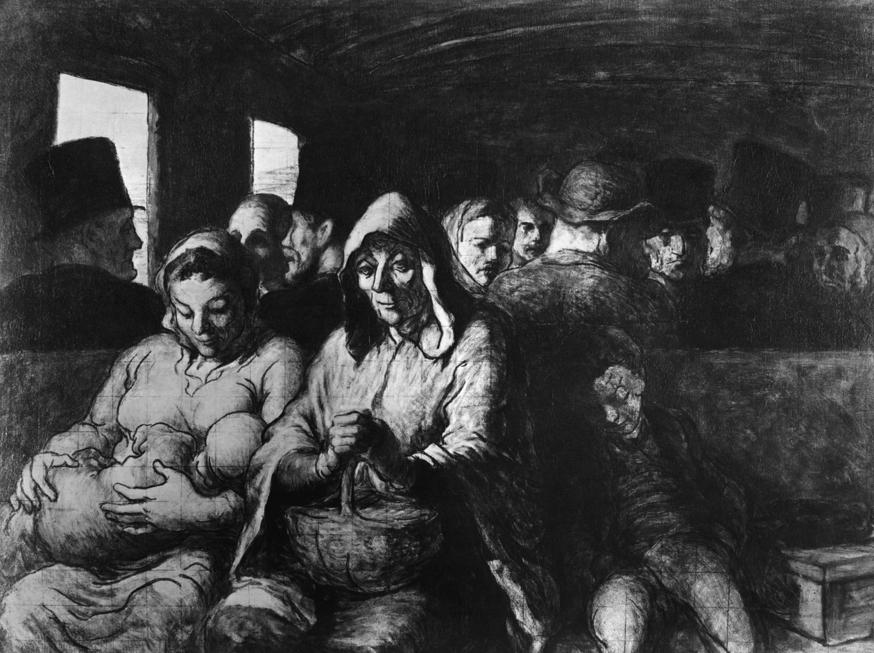 Den tredje klasses vogn, ca. 1862-64 af Honoré Daumier