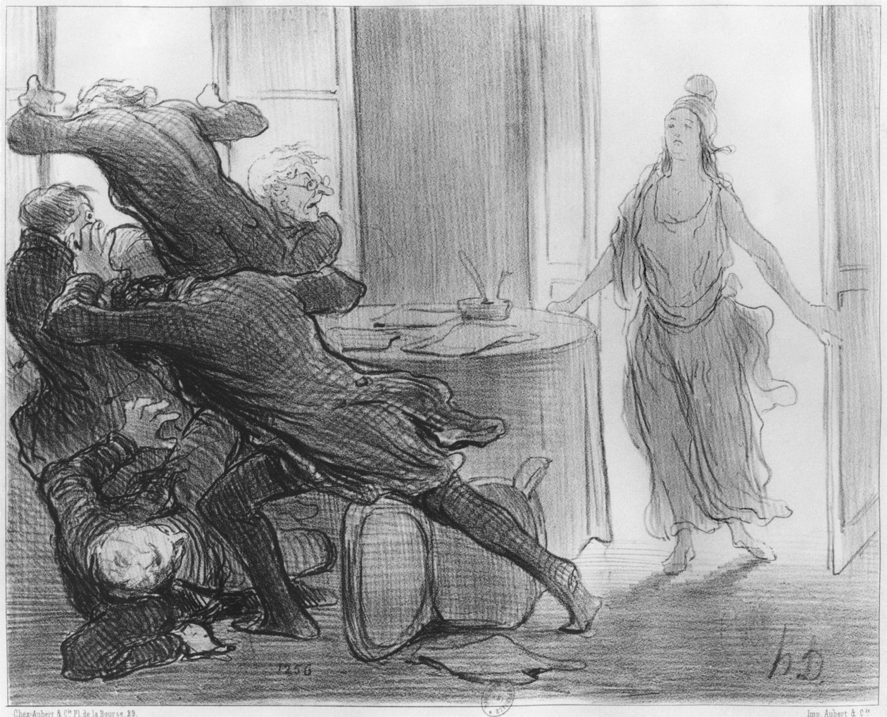 Ex-ministrenes sidste kabinetsmøde, illustration fra 