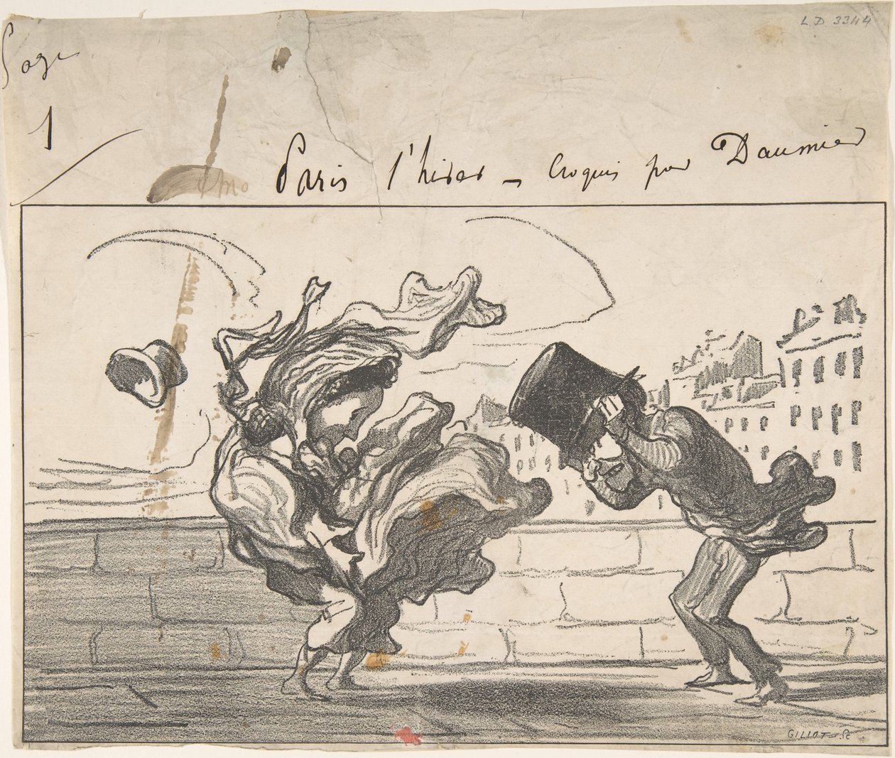 En kuling ikke forudsagt af Mathieu af Honoré Daumier
