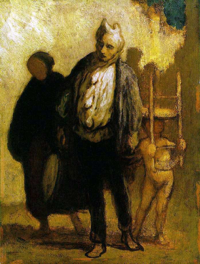 Vandrende Saltimbanques af Honoré Daumier