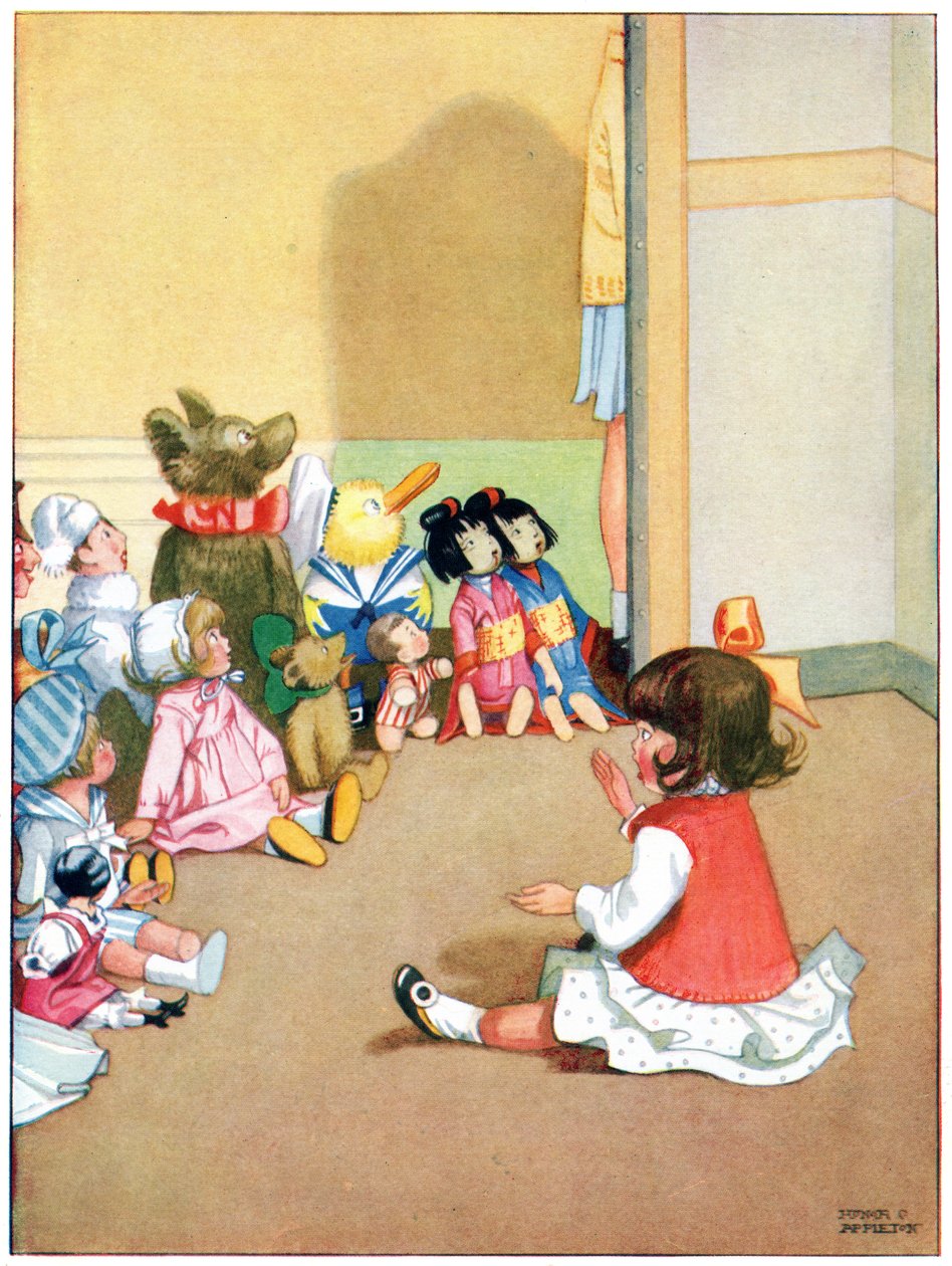 Dorothy fortæller børnene en historie, illustration fra 