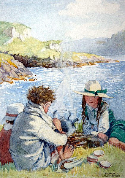 Sommer (akvarel på papir) af Honor Charlotte Appleton
