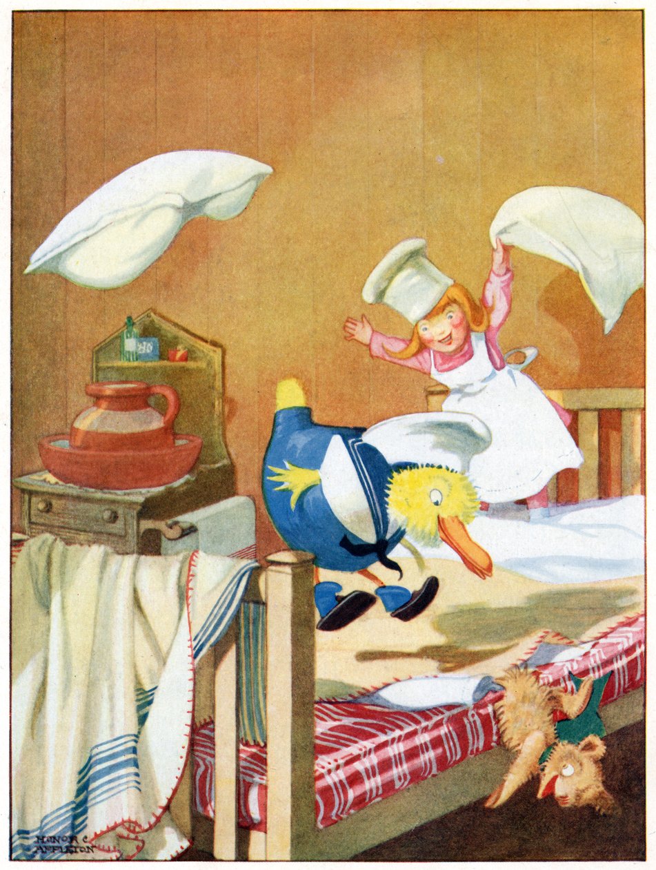 The Footmen jagtede hinanden over sengene, illustration fra 
