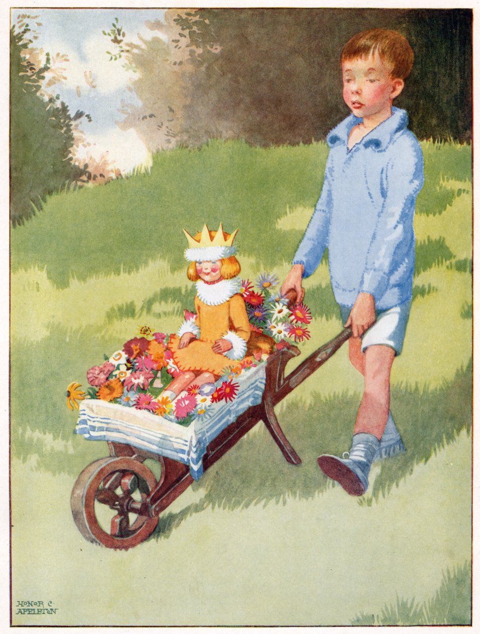Prinsessen Celandine kørte op i en flot vogn, illustration fra 