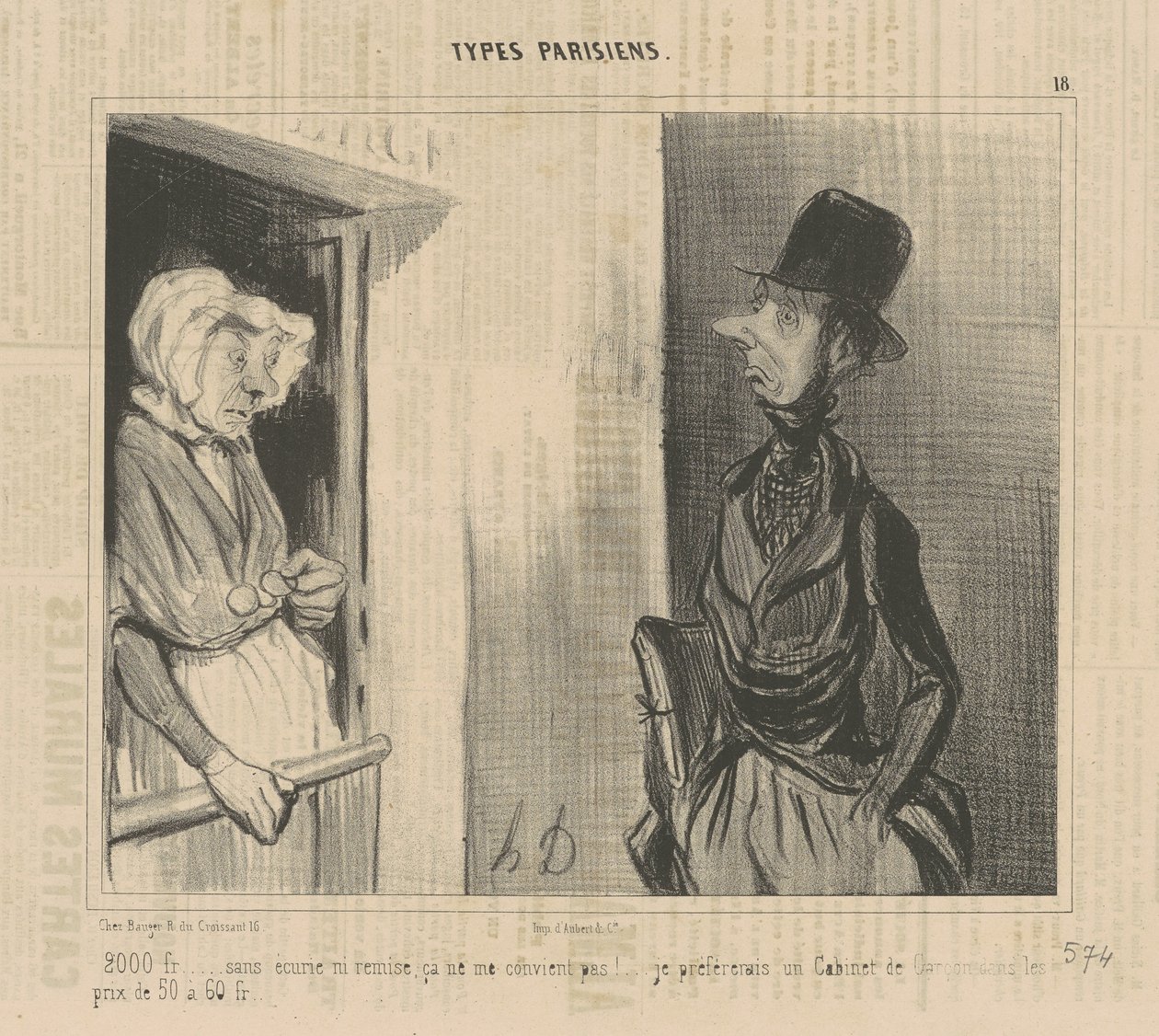 2.000 fr...uden stald...det passer mig ikke! af Honoré Daumier