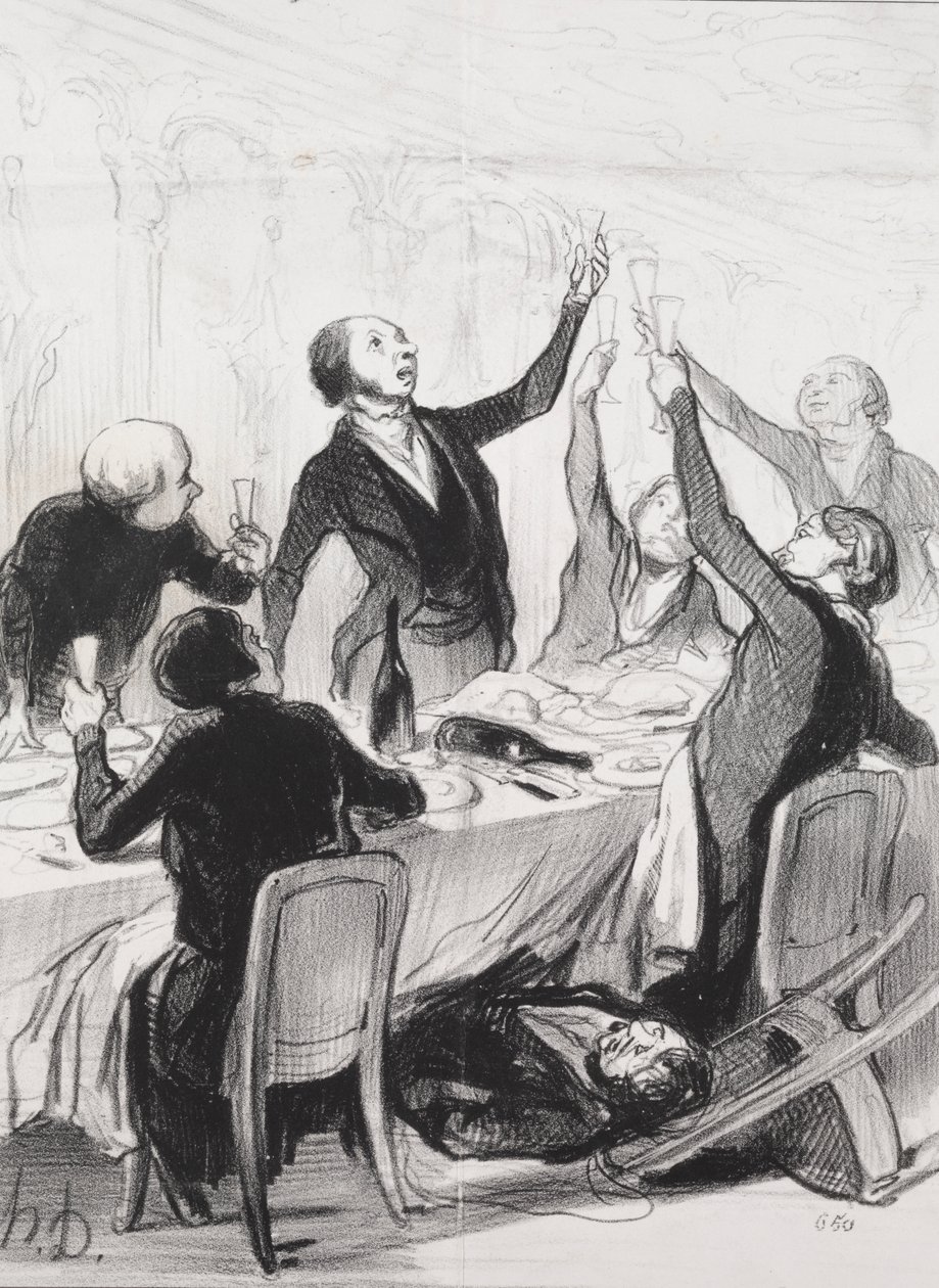 En 43. skål...til Temperance Society af Honoré Daumier