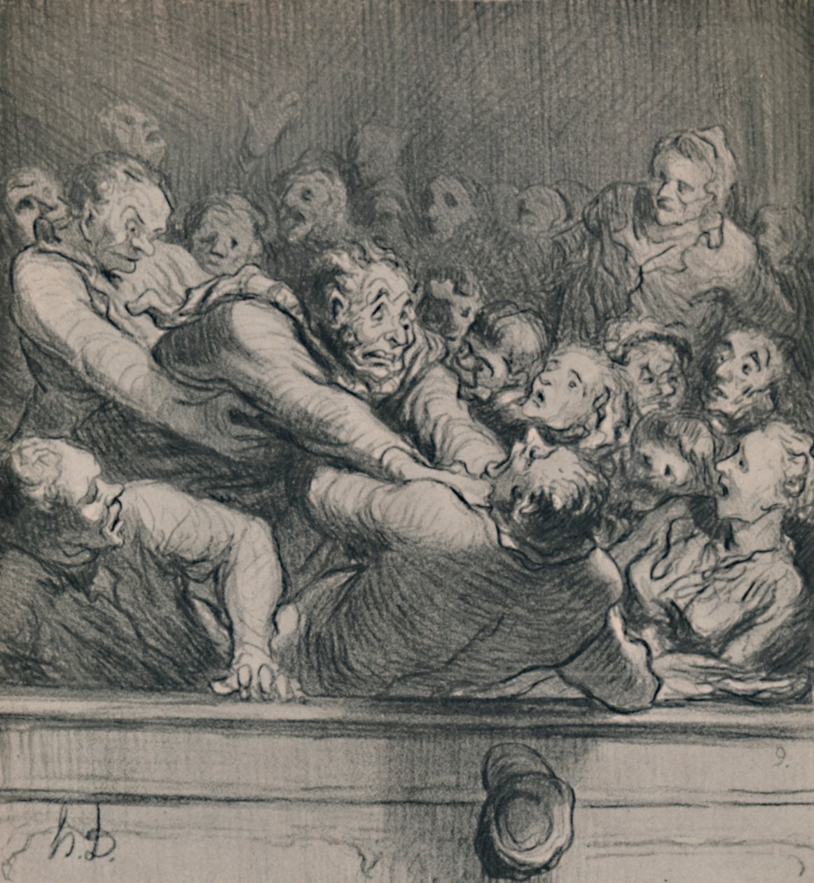 En litterær diskussion i det øvre galleri, ca. 1864, 1946 af Honoré Daumier