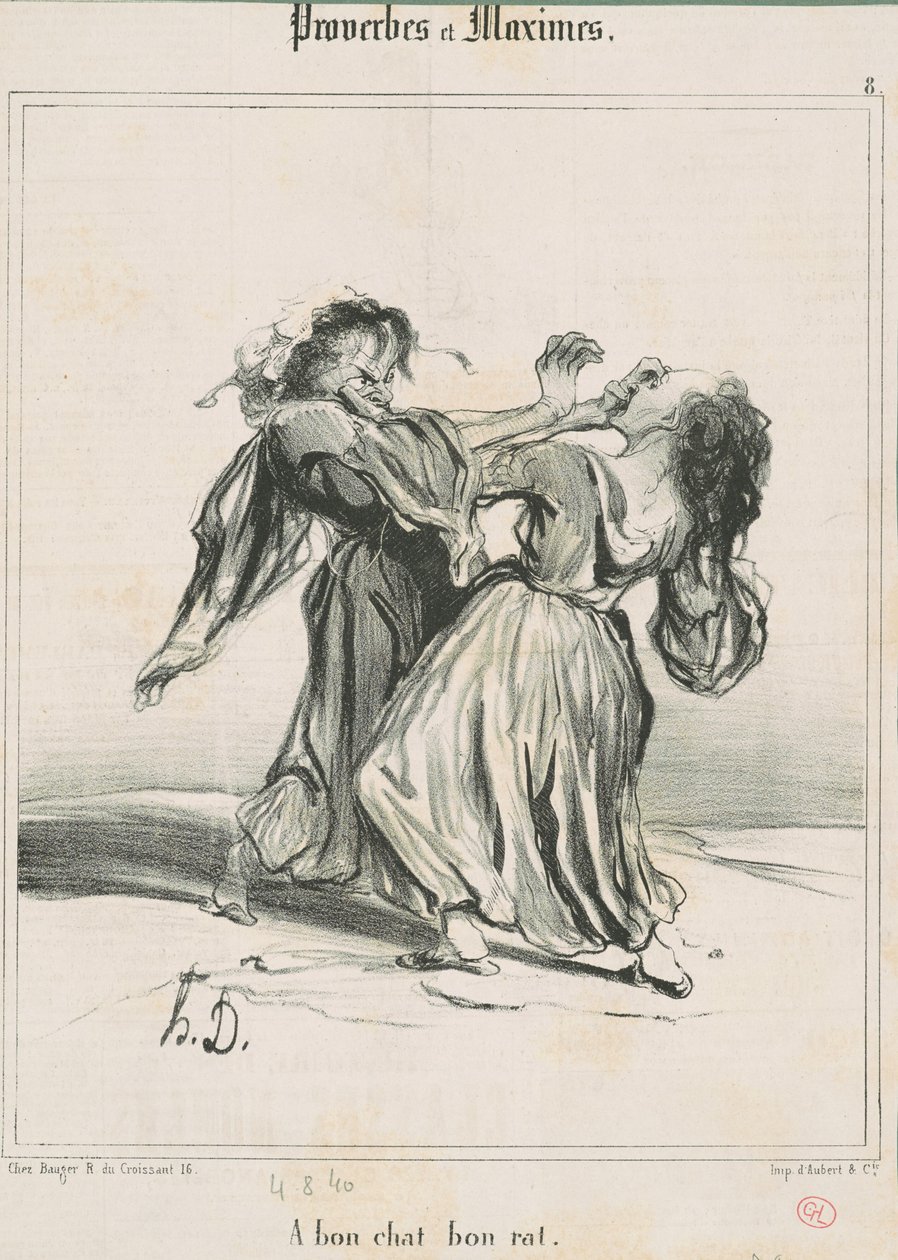 En god kat, en god rotte af Honoré Daumier