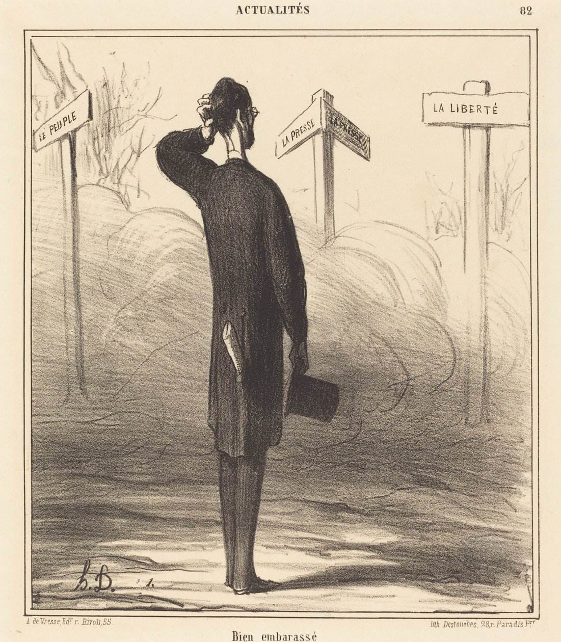 Til højre eller til venstre? af Honoré Daumier