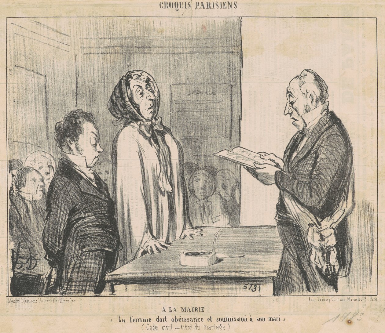 Hos borgmesteren... af Honoré Daumier