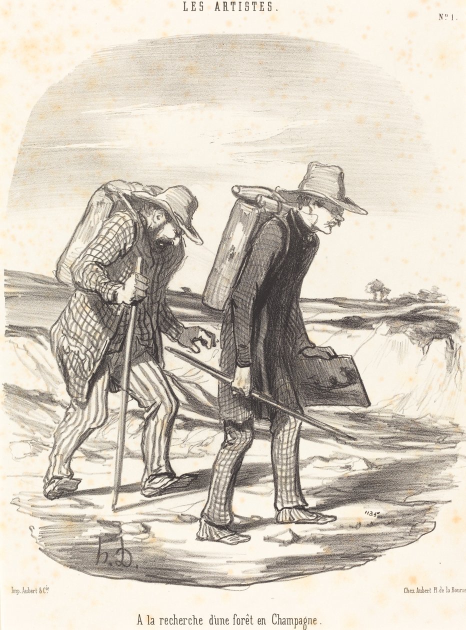 På jagt efter en skov i Champagne af Honoré Daumier