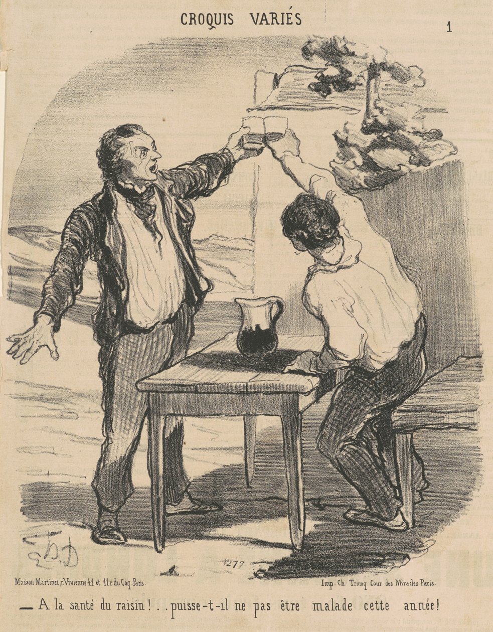 Til druens sundhed! ... af Honoré Daumier