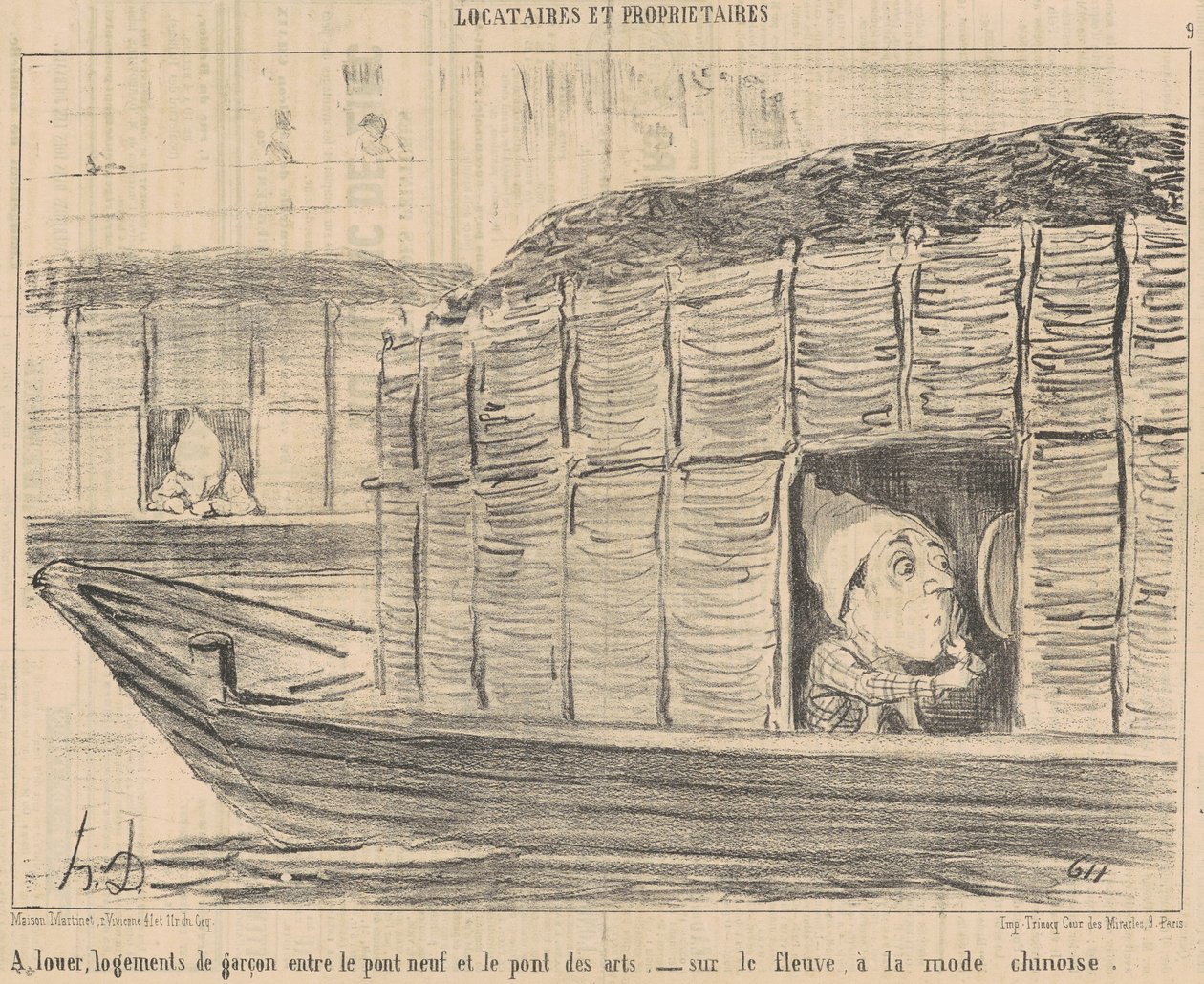 Til leje, drengebolig mellem... af Honoré Daumier