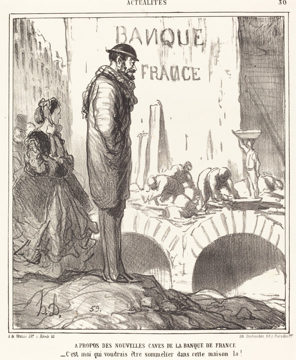 Om... kældrene i Banque de France af Honoré Daumier