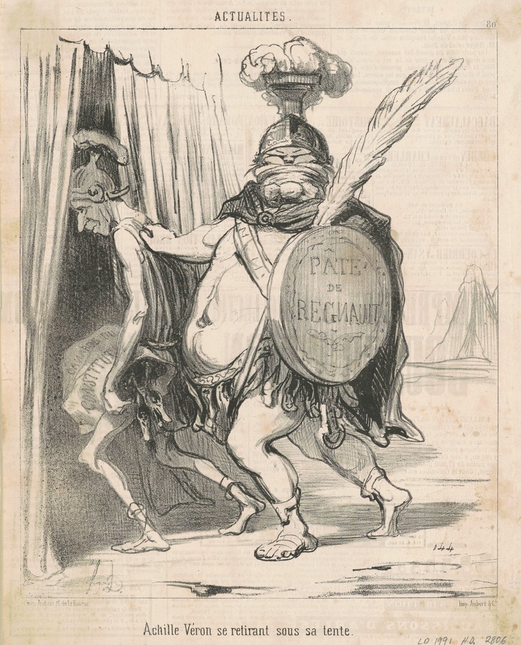 Achille Vèron trækker sig tilbage til sit telt af Honoré Daumier