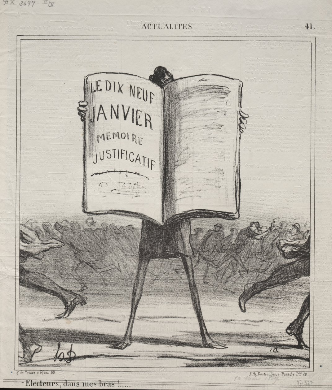 Aktualiteter (nr. 41): Valgmænd, i mine arme!... af Honoré Daumier