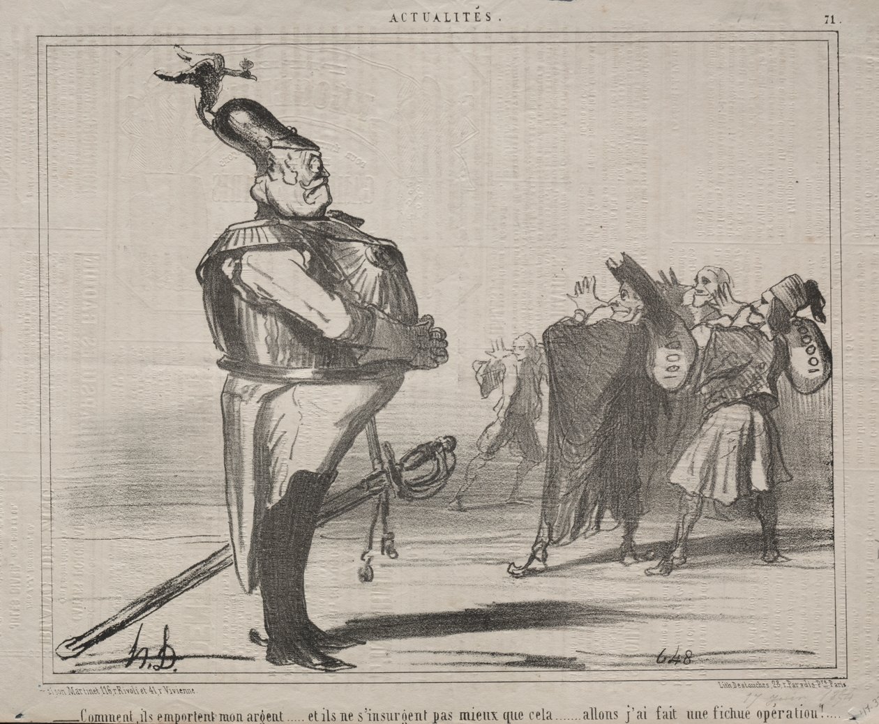 Aktualiteter (nr. 71): Hvorfor tager de mine penge... af Honoré Daumier