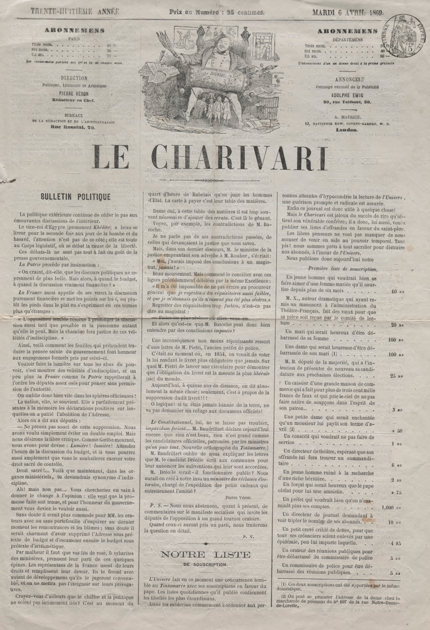 Aktualiteter nr. 64: Vanskeligheder med at blive svelte, 1869. af Honoré Daumier