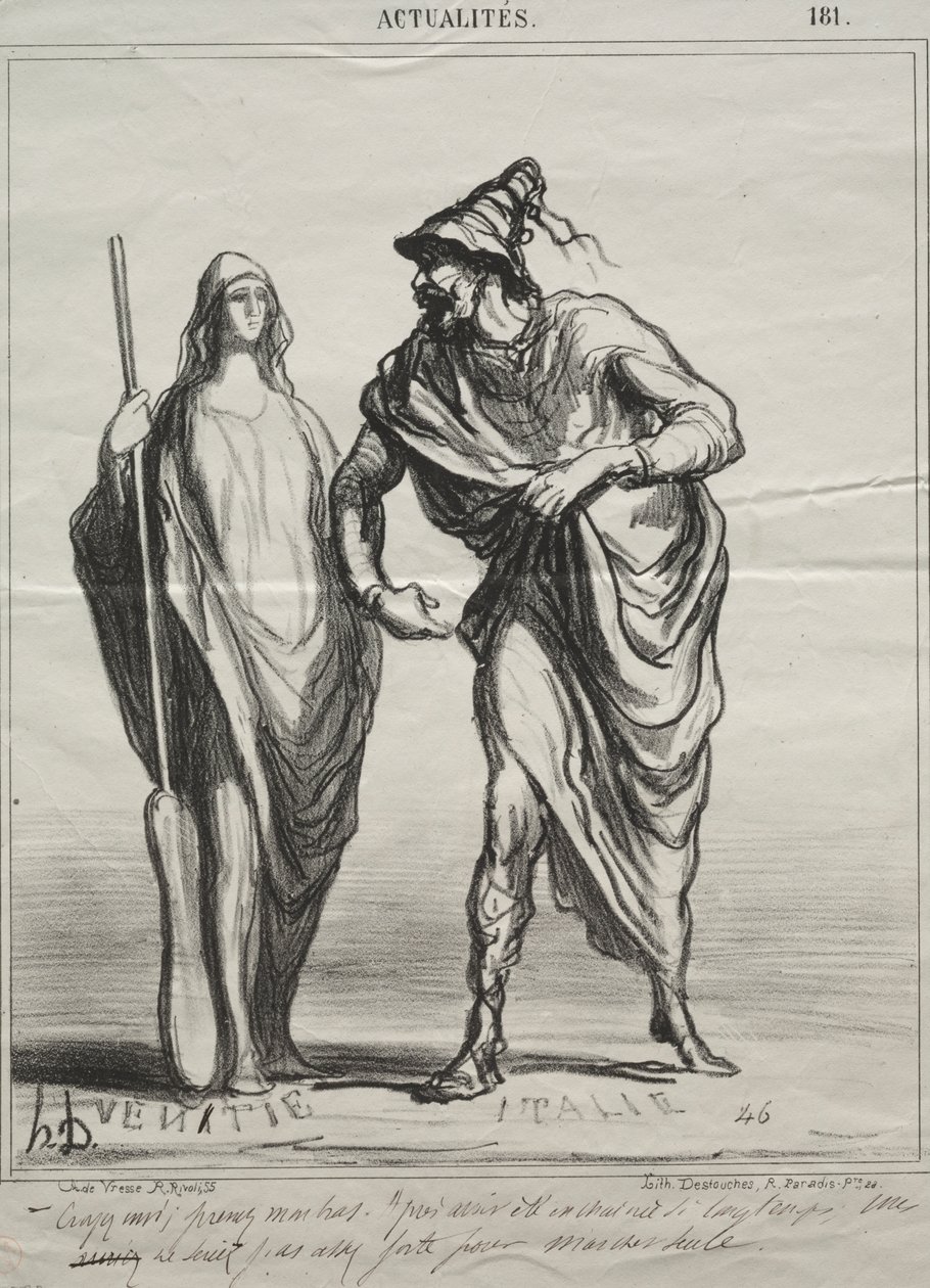 Aktualiteter, plade 181: Hvad tager du mig for! Tag min arm af Honoré Daumier