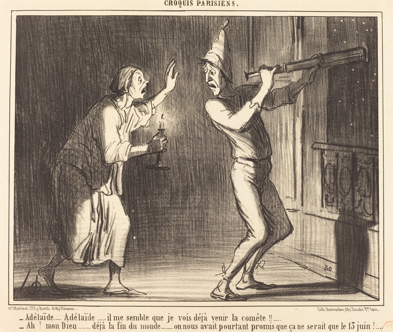 Adelaide...Adelaide...det forekommer mig, at jeg allerede kan se kometen komme!!... af Honoré Daumier
