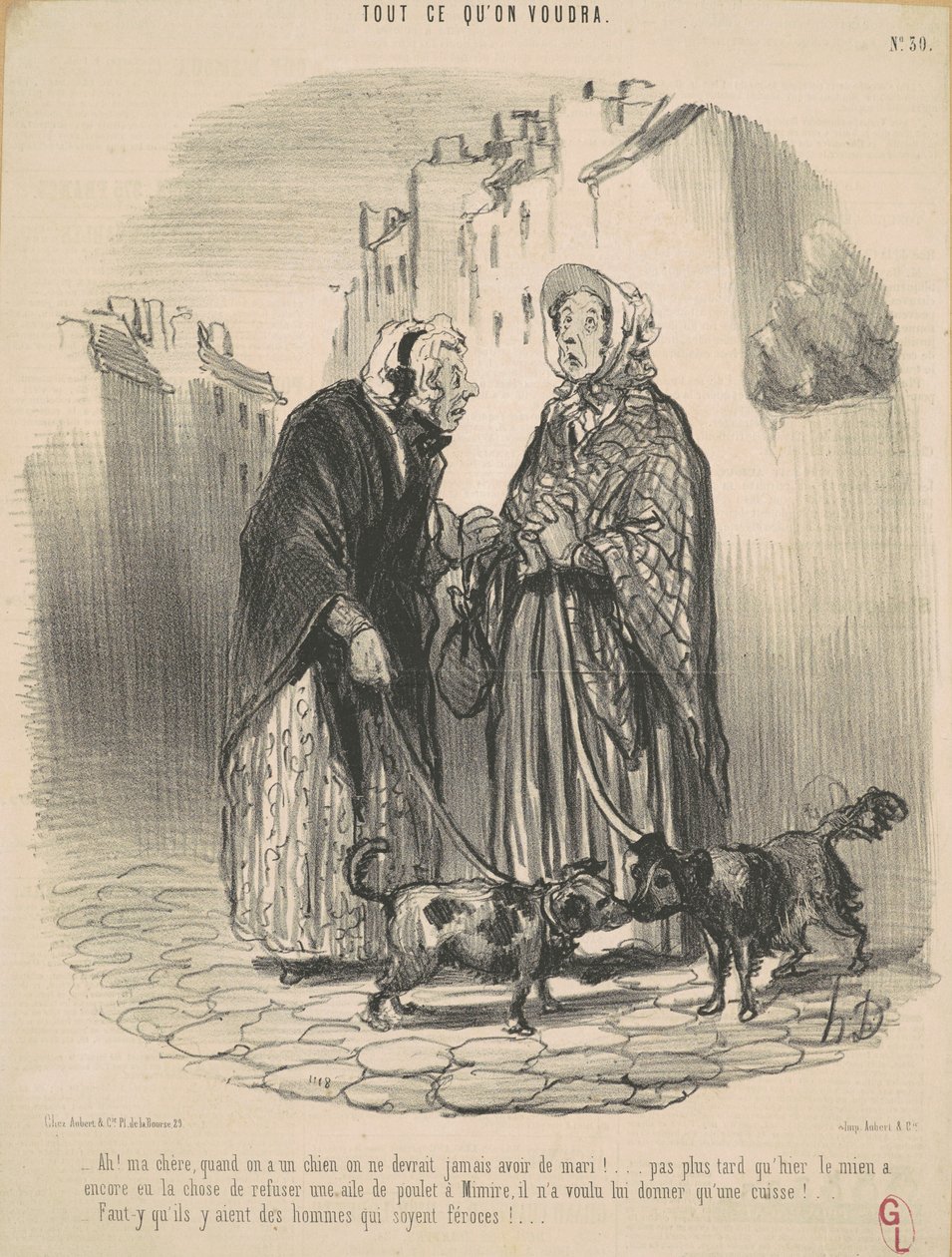 Ah! Min kære, når du har en hund... af Honoré Daumier