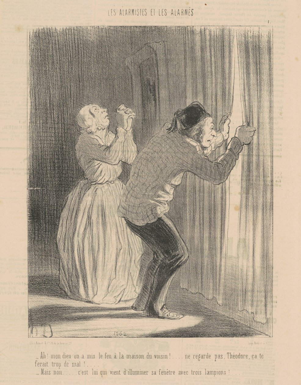 Ah! Herregud vi satte ild til naboens hus... af Honoré Daumier