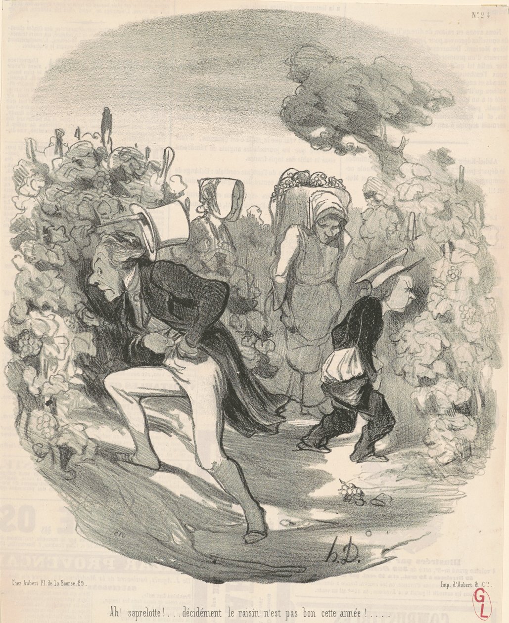 Ah! Saperlotte! ... Druen er ikke god i år! ... af Honoré Daumier