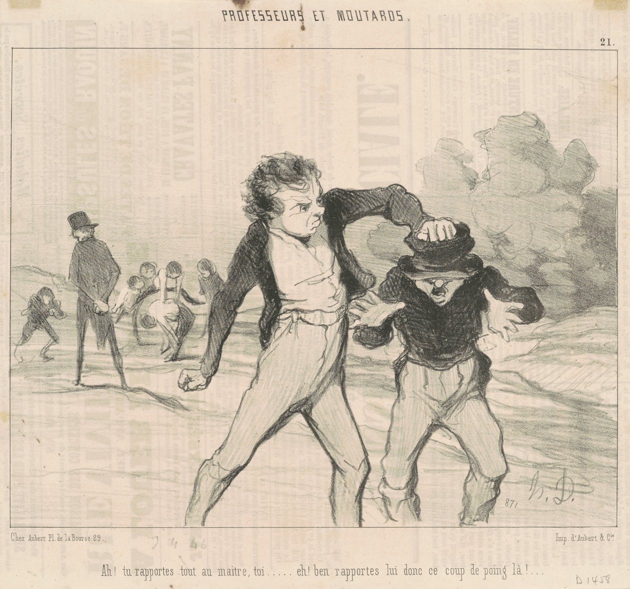 Ah! Du rapporterer alt til mesteren... af Honoré Daumier
