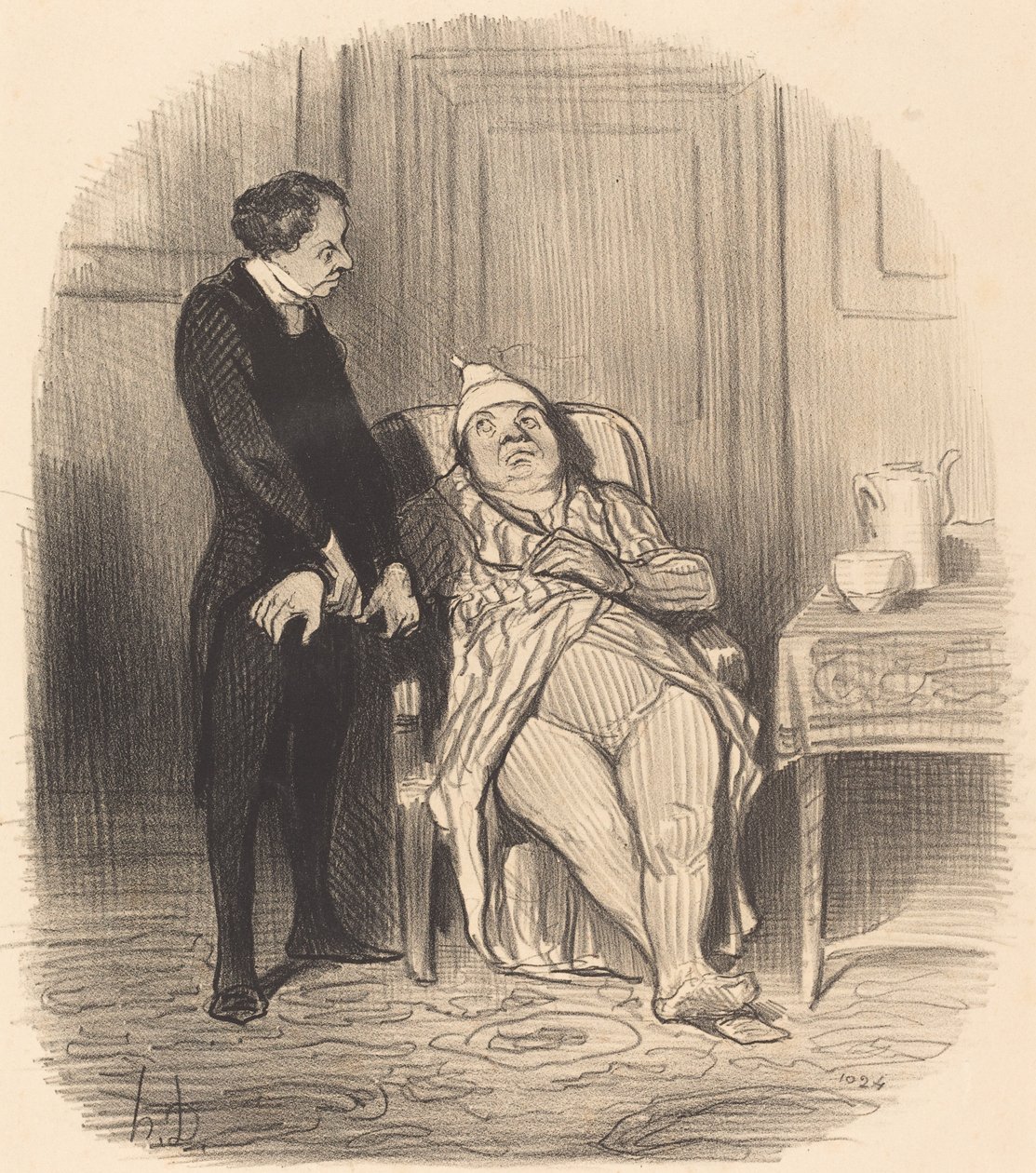 Ah! læge... jeg tror... at jeg har en kiste! af Honoré Daumier