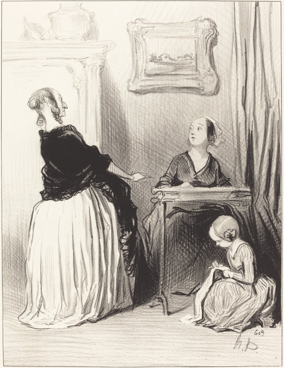 Ah!... hvilken enestående uddannelse giver du din datter?... af Honoré Daumier