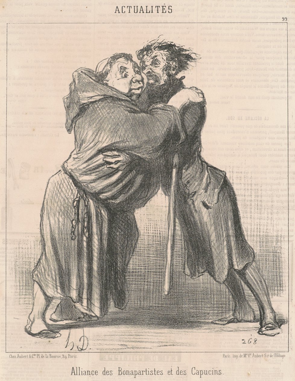 Alliance af bonapartister og kapuciner af Honoré Daumier