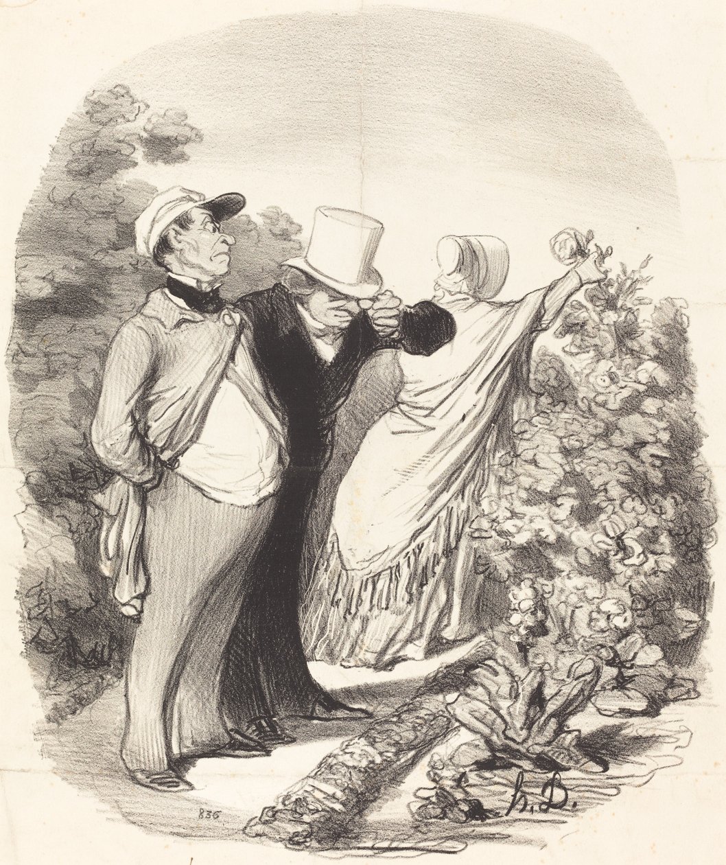 Kom nu!... her plukker hun en rose til mig... af Honoré Daumier