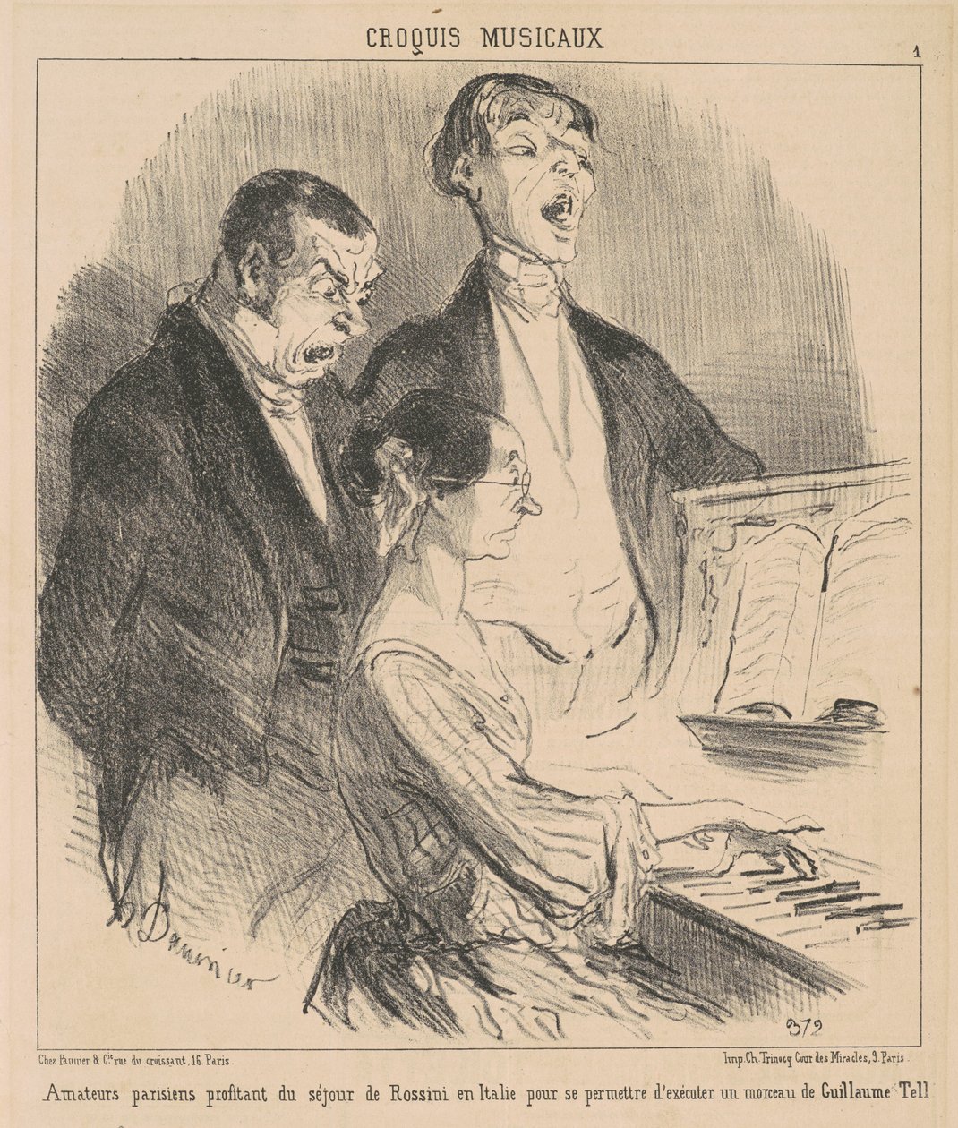 Parisiske amatører nyder Rossinis ophold af Honoré Daumier