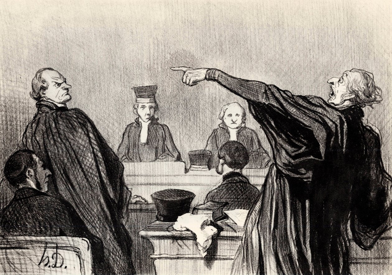 En advokat, der åbenbart er fuldt overbevist …, 1845. af Honoré Daumier