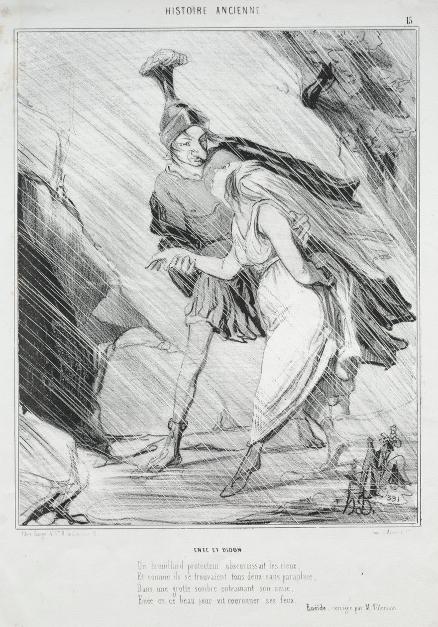 Oldtidshistorie (plade 15): Æneas og Dido af Honoré Daumier